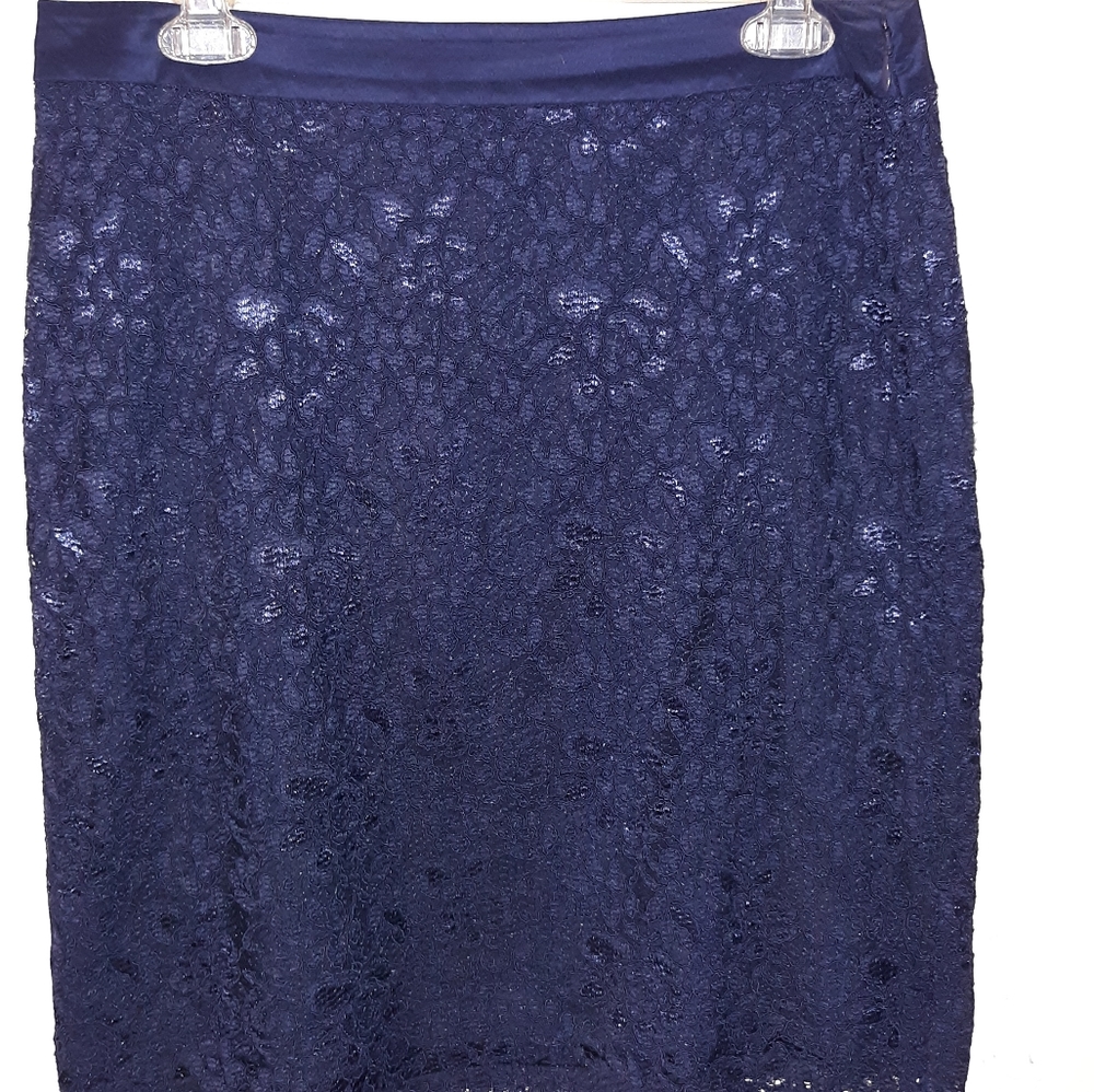 The Limited size 8 navy blue lined lace skirt.